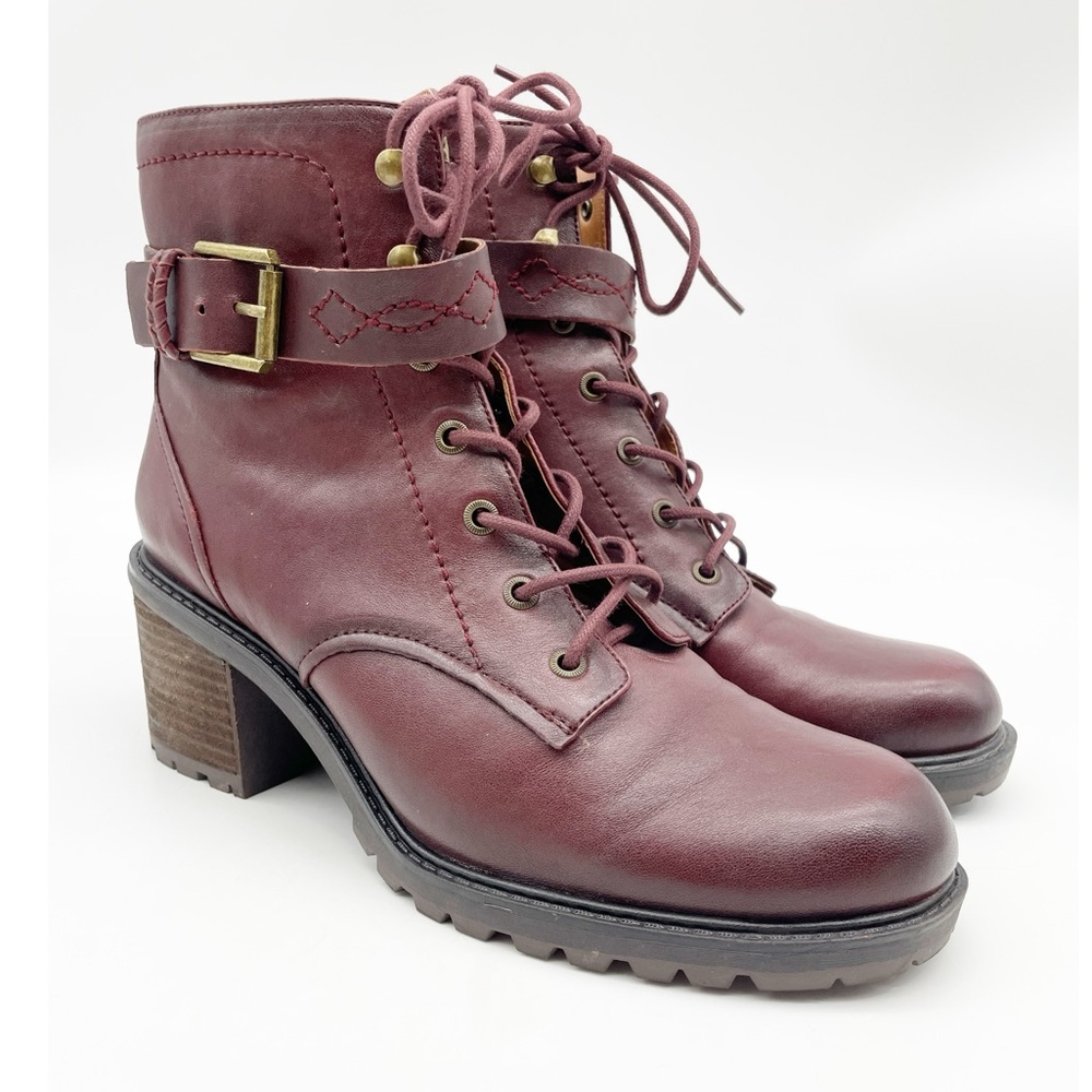 Zodiac Burgundy Combat Boots. Size 11